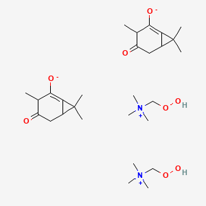 molecular formula C28H50N2O8 B15349243 Hydroperoxymethyl(trimethyl)azanium;3,7,7-trimethyl-4-oxobicyclo[4.1.0]hept-1-en-2-olate 