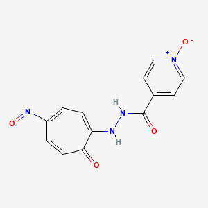 molecular formula C13H10N4O4 B15349276 Isonicotinic acid, 2-(4-nitroso-7-oxo-1,3,5-cycloheptatrien-1-yl)hydrazide, 1-oxide CAS No. 738-64-7