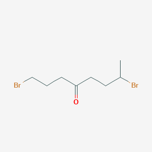 molecular formula C8H14Br2O B15349749 1,7-Dibromo-octan-4-one CAS No. 90673-17-9