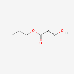 molecular formula C7H12O3 B15349844 Propyl 3-hydroxybut-2-enoate 