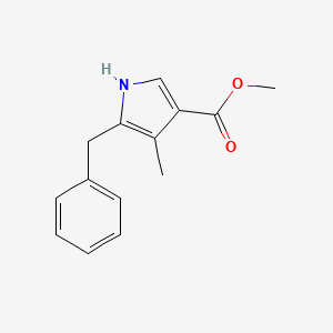 molecular formula C14H15NO2 B15349862 1H-Pyrrole-3-carboxylicacid,4-methyl-5-(phenylmethyl)-,methylester(9CI) 