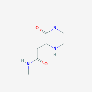 molecular formula C8H15N3O2 B15349876 N-methyl-2-(4-methyl-3-oxopiperazin-2-yl)acetamide 