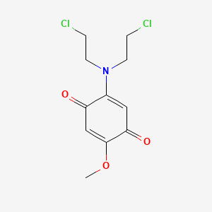 molecular formula C11H13Cl2NO3 B15349907 p-Benzoquinone, 5-(di-2'-chloroethylamino)-2-methoxy- CAS No. 64048-63-1