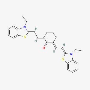 molecular formula C28H28N2OS2 B15350068 2,6-Bis((E)-2-[3-ethyl-1,3-benzothiazol-2(3H)-ylidene]ethylidene)cyclohexanone 