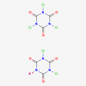 molecular formula C6Cl5KN6O6 B15350417 Potassium;1,3-dichloro-1,3-diaza-5-azanidacyclohexane-2,4,6-trione;1,3,5-trichloro-1,3,5-triazinane-2,4,6-trione CAS No. 30622-37-8