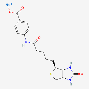 molecular formula C17H20N3NaO4S B15350438 sodium;4-[5-[(4S)-2-oxo-1,3,3a,4,6,6a-hexahydrothieno[3,4-d]imidazol-4-yl]pentanoylamino]benzoate 