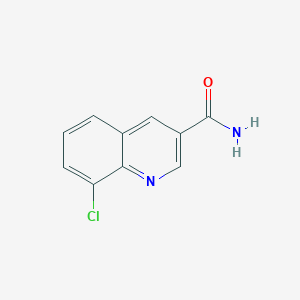 molecular formula C10H7ClN2O B15350590 8-Chloroquinoline-3-carboxamide 