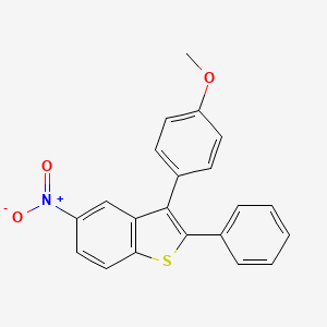 molecular formula C21H15NO3S B15350863 BENZO(b)THIOPHENE, 3-(p-METHOXYPHENYL)-5-NITRO-2-PHENYL- CAS No. 36266-70-3