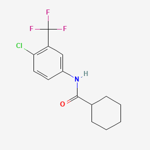 molecular formula C14H15ClF3NO B15350983 N-[4-chloro-3-(trifluoromethyl)phenyl]cyclohexanecarboxamide 