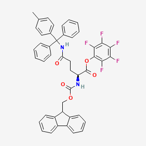 molecular formula C46H35F5N2O5 B15351268 Fmoc-Gln(Mtt)-OPfp 