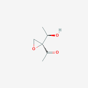 molecular formula C6H10O3 B153515 Ethanone, 1-[2-(1-hydroxyethyl)oxiranyl]-, [S-(R*,S*)]-(9CI) CAS No. 136377-97-4