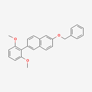 molecular formula C25H22O3 B15351696 2-(2,6-Dimethoxyphenyl)-6-phenylmethoxynaphthalene 