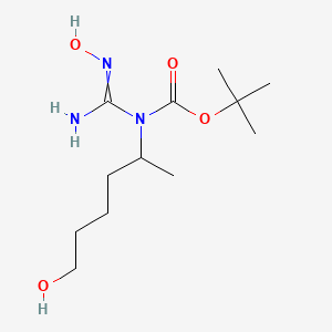 molecular formula C12H25N3O4 B15351726 tert-butyl N-(N'-hydroxycarbamimidoyl)-N-(6-hydroxyhexan-2-yl)carbamate 
