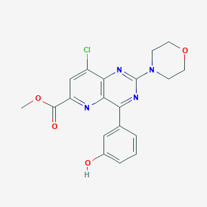 molecular formula C19H17ClN4O4 B15351912 Methyl 8-chloro-4-(3-hydroxyphenyl)-2-morpholin-4-ylpyrido[3,2-d]pyrimidine-6-carboxylate 