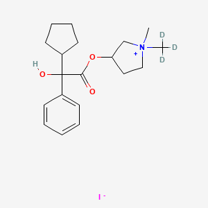 molecular formula C19H28INO3 B15351922 3-[(Cyclopentylhydroxyphenylacetyl)oxy]-1-methyl-1-(methyl-d3)-pyrrolidinium Iodide 