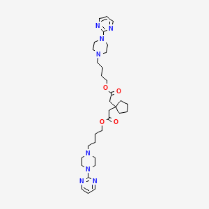 molecular formula C33H50N8O4 B15351943 Bis(4-(4-(pyrimidin-2-YL)piperazin-1-YL)butyl) 2,2'-(cyclopentane-1,1-diyl)diacetate 