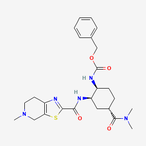 molecular formula C25H33N5O4S B15352059 Benzyl ((1S,2R,4S)-4-(dimethylcarbamoyl)-2-(5-methyl-4,5,6,7-tetrahydrothiazolo[5,4-c]pyridine-2-carboxamido)cyclohexyl)carbamate 