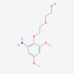 molecular formula C12H19NO5 B15352129 2-(2-(2-Amino-4,6-dimethoxyphenoxy)ethoxy)ethanol 