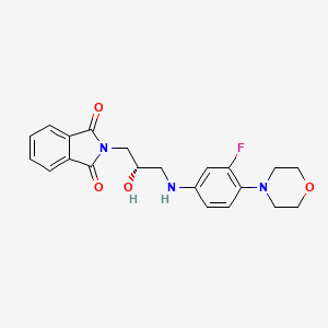 molecular formula C21H22FN3O4 B15352208 N-(3-Phthalimido-2-(S)-hydroxypropyl)-3-fluoro-4-(morpholinyl)aniline 