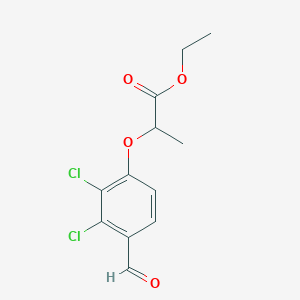 molecular formula C12H12Cl2O4 B15352236 Ethyl 2-(2,3-dichloro-4-formylphenoxy)propanoate 