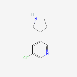 molecular formula C9H11ClN2 B15352396 3-Chloro-5-(pyrrolidin-3-yl)pyridine 