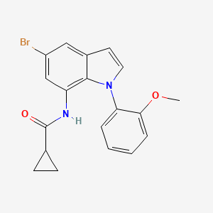 molecular formula C19H17BrN2O2 B15352506 N-[5-bromo-1-(2-methoxyphenyl)indol-7-yl]cyclopropanecarboxamide 