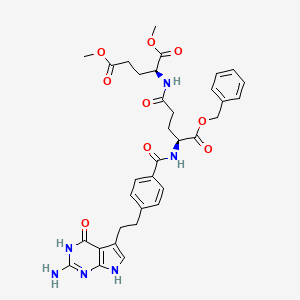 molecular formula C34H38N6O9 B15352661 Pemetrexed L-Glutamic Acid Benzyl Dimethyl Triester 