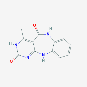 molecular formula C12H10N4O2 B153529 2-Hydroxy-4-methylpyrimido(4,5-b)(1,5)benzodiazepin-5-one CAS No. 131563-03-6