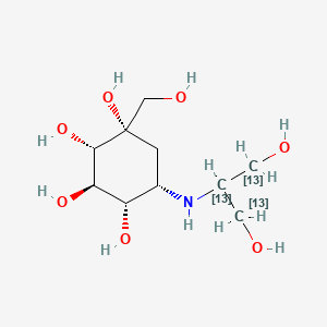 molecular formula C10H21NO7 B15353005 Voglibose-13C3 
