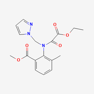 molecular formula C17H19N3O5 B15353044 Methyl Ethoxy-2-oxoacetamido Metazachlor Benzoic Acid 