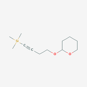 molecular formula C12H22O2Si B15353130 Trimethyl{4-[(oxan-2-yl)oxy]but-1-yn-1-yl}silane CAS No. 69361-40-6