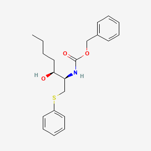 molecular formula C21H27NO3S B15353193 Benzyl ((2R,3R)-3-Hydroxy-1-(phenylthio)heptan-2-yl)carbamate 