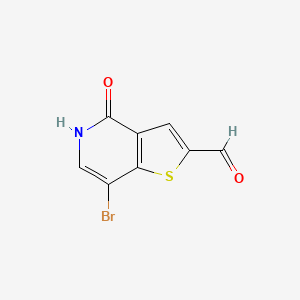 molecular formula C8H4BrNO2S B15353203 7-Bromo-4-oxo-4,5-dihydrothieno[3,2-c]pyridine-2-carbaldehyde 