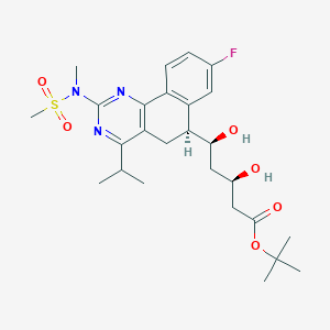 molecular formula C26H36FN3O6S B15353309 tert-butyl (3R,5S)-5-[(6S)-8-fluoro-2-[methyl(methylsulfonyl)amino]-4-propan-2-yl-5,6-dihydrobenzo[h]quinazolin-6-yl]-3,5-dihydroxypentanoate 