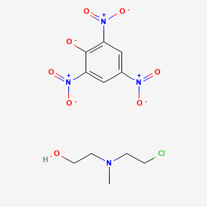 molecular formula C11H14ClN4O8- B15353356 2-[2-Chloroethyl(methyl)amino]ethanol;2,4,6-trinitrophenolate 