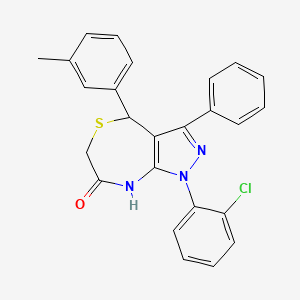 molecular formula C25H20ClN3OS B15353413 1-(2-Chlorophenyl)-3-phenyl-4-(m-tolyl)-6,8-dihydro-1H-pyrazolo[3,4-e][1,4]thiazepin-7(4H)-one 