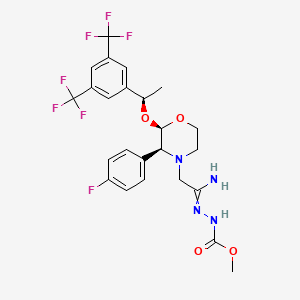 molecular formula C24H25F7N4O4 B15353437 N-(Destriazolonomethyl) N-(Methylcarboxyacetamidohydrazono) Aprepitant 