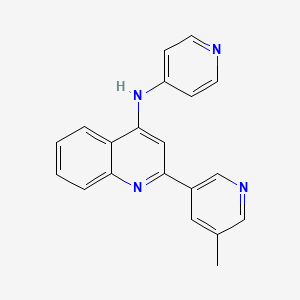 molecular formula C20H16N4 B15353465 2-(5-methylpyridin-3-yl)-N-pyridin-4-ylquinolin-4-amine 