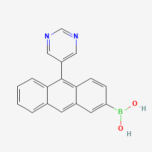 molecular formula C18H13BN2O2 B15353479 (10-Pyrimidin-5-ylanthracen-2-yl)boronic acid 