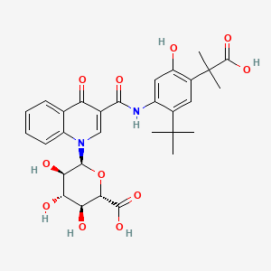 molecular formula C30H34N2O11 B15353527 Ivacaftor Carboxylic Acid N-Glucuronide 