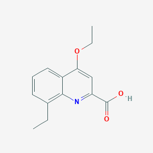molecular formula C14H15NO3 B15353690 4-Ethoxy-8-ethylquinoline-2-carboxylic acid CAS No. 921761-11-7