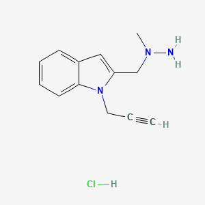 molecular formula C13H16ClN3 B15353892 1-Methyl-1-[(1-prop-2-ynylindol-2-yl)methyl]hydrazine;hydrochloride 