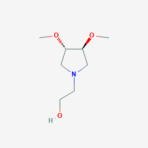 molecular formula C8H17NO3 B15354002 trans-2-(3,4-Dimethoxypyrrolidin-1-yl)ethan-1-ol 
