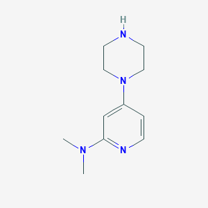 molecular formula C11H18N4 B15354161 N,N-dimethyl-4-piperazin-1-ylpyridin-2-amine 