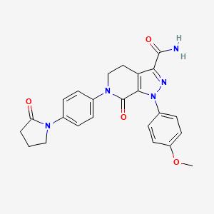 molecular formula C24H23N5O4 B15354257 1-(4-Methoxyphenyl)-7-oxo-6-(4-(2-oxopyrrolidin-1-yl)phenyl)-4,5,6,7-tetrahydro-1H-pyrazolo[3,4-c]pyridine-3-carboxamide 