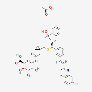molecular formula C43H48ClNO11S B15354307 Montelukast Acyl-b-D-glucuronide Acetic Acid Salt 