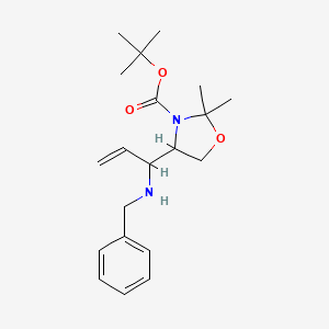 molecular formula C20H30N2O3 B15354400 Tert-butyl 4-[1-(benzylamino)prop-2-enyl]-2,2-dimethyl-1,3-oxazolidine-3-carboxylate 