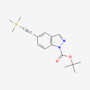 molecular formula C17H22N2O2Si B15354417 Tert-butyl 5-(2-trimethylsilylethynyl)indazole-1-carboxylate 