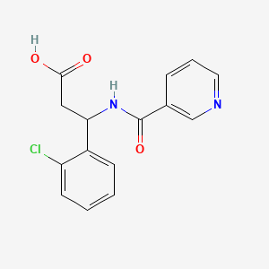 molecular formula C15H13ClN2O3 B15354424 3-(2-Chlorophenyl)-3-(pyridine-3-carbonylamino)propanoic acid 