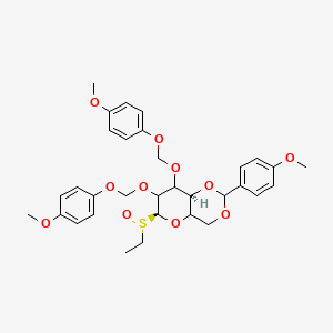 molecular formula C32H38O11S B15354494 (6S,8aS)-6-ethylsulfinyl-7,8-bis[(4-methoxyphenoxy)methoxy]-2-(4-methoxyphenyl)-4,4a,6,7,8,8a-hexahydropyrano[3,2-d][1,3]dioxine 